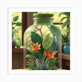 Jar Of Flowers Art Print