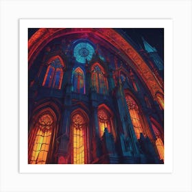 Church At Night Art Print