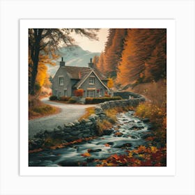 Autumn Cottage Art Print