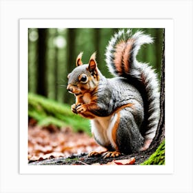 Squirrel In The Forest 8 Art Print