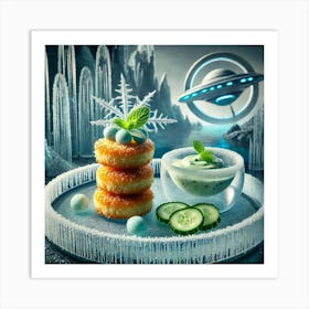 A Gourmet Dish Named Frosted Blue Crab Cakes, Se Art Print