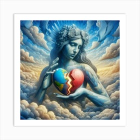 Earth In A Broken Heart 2 Art Print