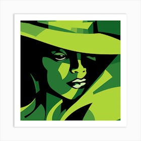 Green Hat Art Print