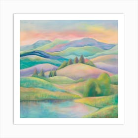 Sunset In The Hills 3 Art Print