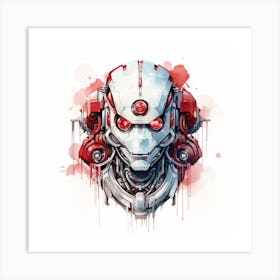 Robot Head Art Print