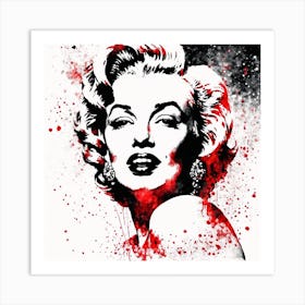 Marilyn Monroe Portrait Ink Painting (11) Art Print