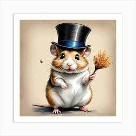 Hamster In Top Hat 6 Art Print