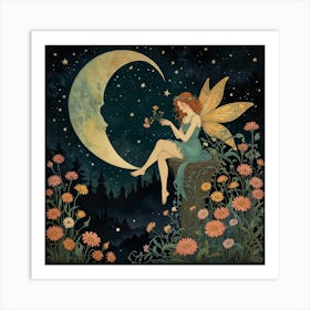 Fairy In The Moonlight 2 Art Print