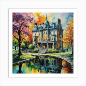 House By The Pond 1 Art Print