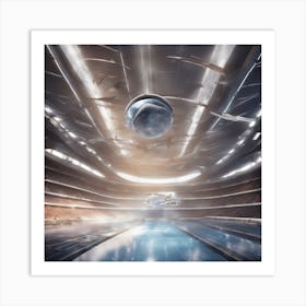 A Futuristic Sports Arena With Anti Gravity Technology, Hosting Exhilarating Zero Gravity Competitio (1) Art Print