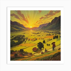 Sunset In The Valley Art Print