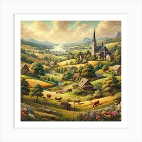 Christian Village Art Print