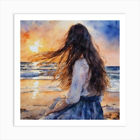 Sunset On The Beach Art Print