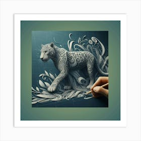 3d Rendering Of A Leopard Art Print