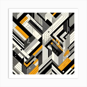 Gray and yellow Art Print