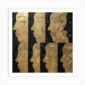 Gold Faces Art Print