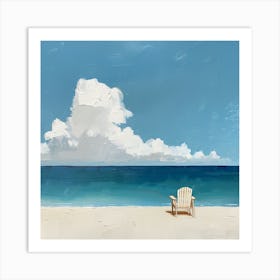 Adirondack Chair On The Beach Art Print