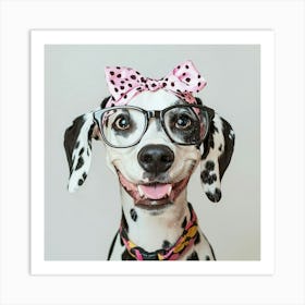 Dalmatian With Glasses Art Print