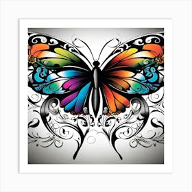 Butterfly Tattoo Design 2 Art Print