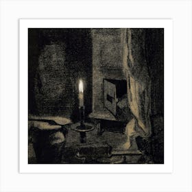 Candle In A Room Art Print