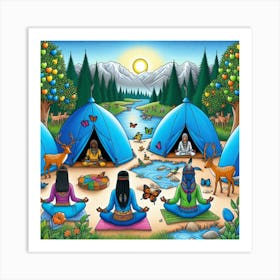 Blue Bliss Camp Art Print