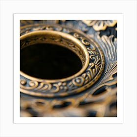 Gold Ornate Candle Holder Art Print