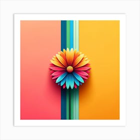 Colorful Flower On A Colorful Background Art Print