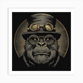 Steampunk Gorilla 18 Art Print