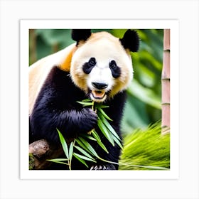 Panda Bear Eating Bamboo 3 Art Print