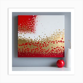 Cuadro Abstracto Rojo Y Dorado Art Print