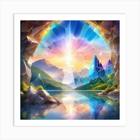 Abstract Cave With Mountains Art Print