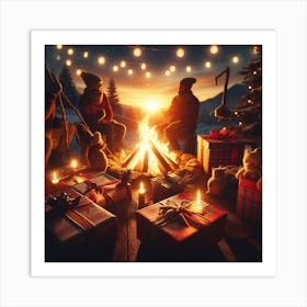 Christmas At The Cabin Art Print