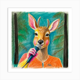 Deer Singing 3 Art Print