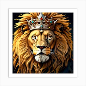 Lion With Crown Art Print