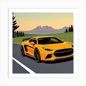 Luxury Vehicle with Stripes and Aggressive Design Art Print