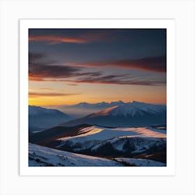 Sunset In The Mountains Art Print