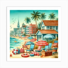 Beach Scene Art Print