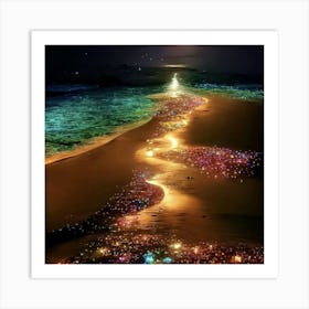 Glow In The Dark Beach Art Print