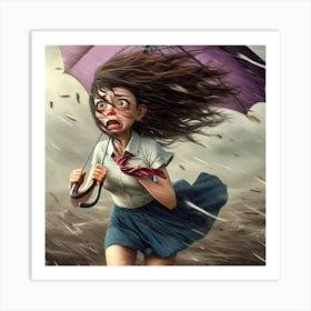 Rainy Day Girl Art Print