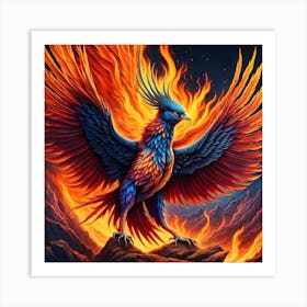 Firebird's Enchantment: A Wonderland Unveiled Art Print