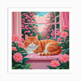 Cat On The Window Sill Art Print