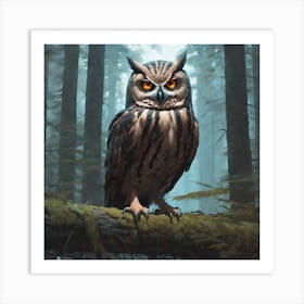 Owl In The Woods 21 Art Print