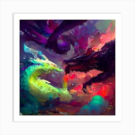 Dragon Fight Art Print