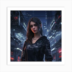 Cyberpunk Girl Art Print