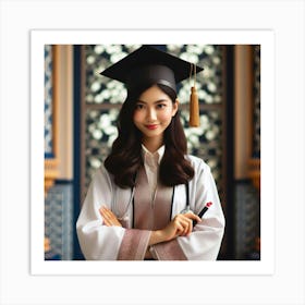 Portrait Of A Young Asian Doctor Art Print