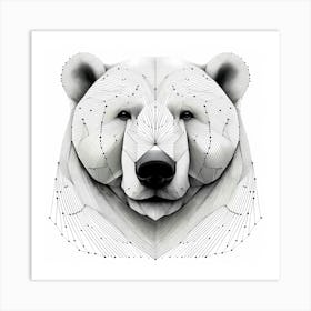 Ice Bear - Abstract Line Art Illustration 251 Art Print