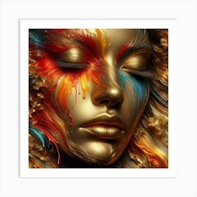 Golden Face Art Print