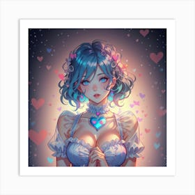 Girl With Massive Heart Art Print