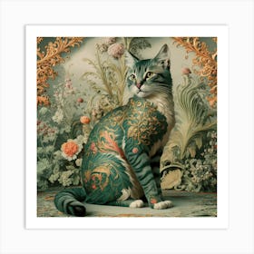 Cat In An Ornate Frame Art Print