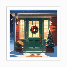 Christmas Door 46 Art Print